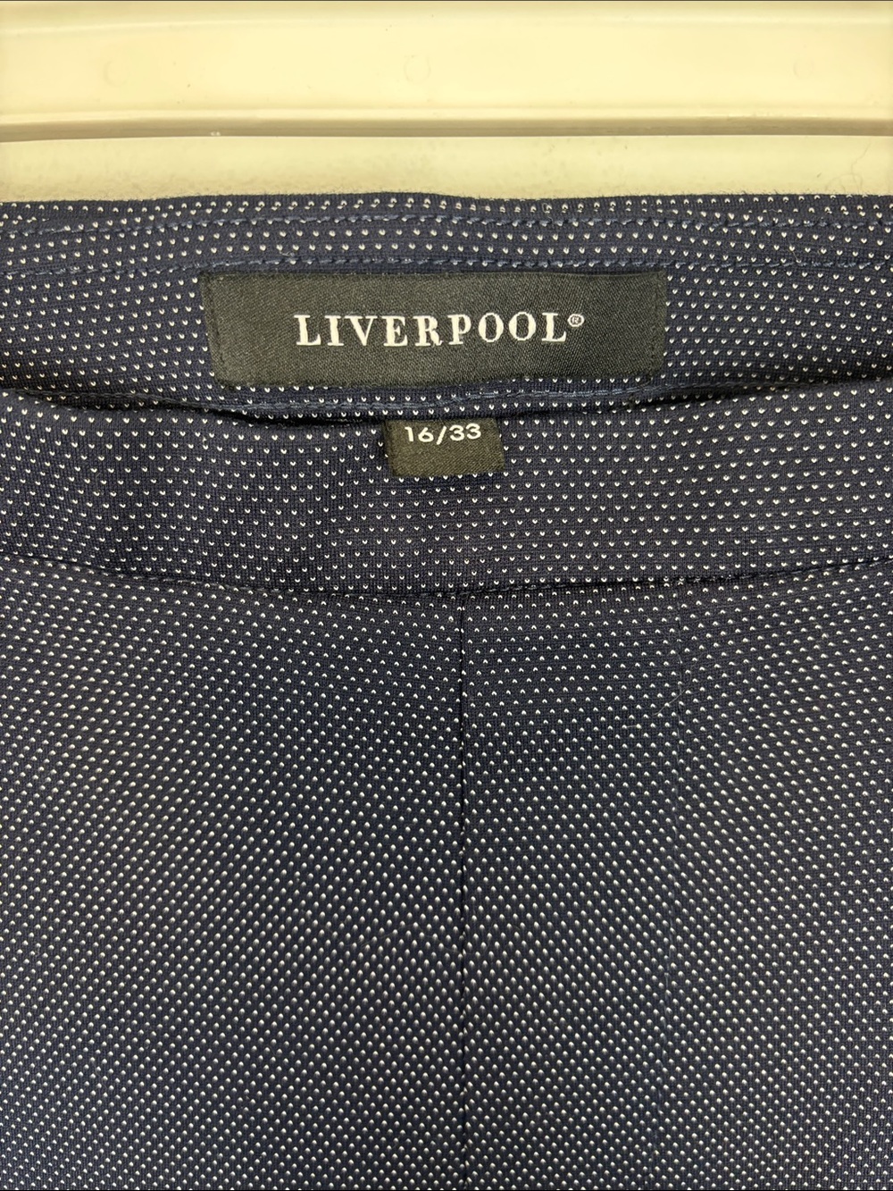 Liverpool Navy Patterned Ankle Pants Women Sz 16/33 Career Office Work Trousers - Picture 2 of 6